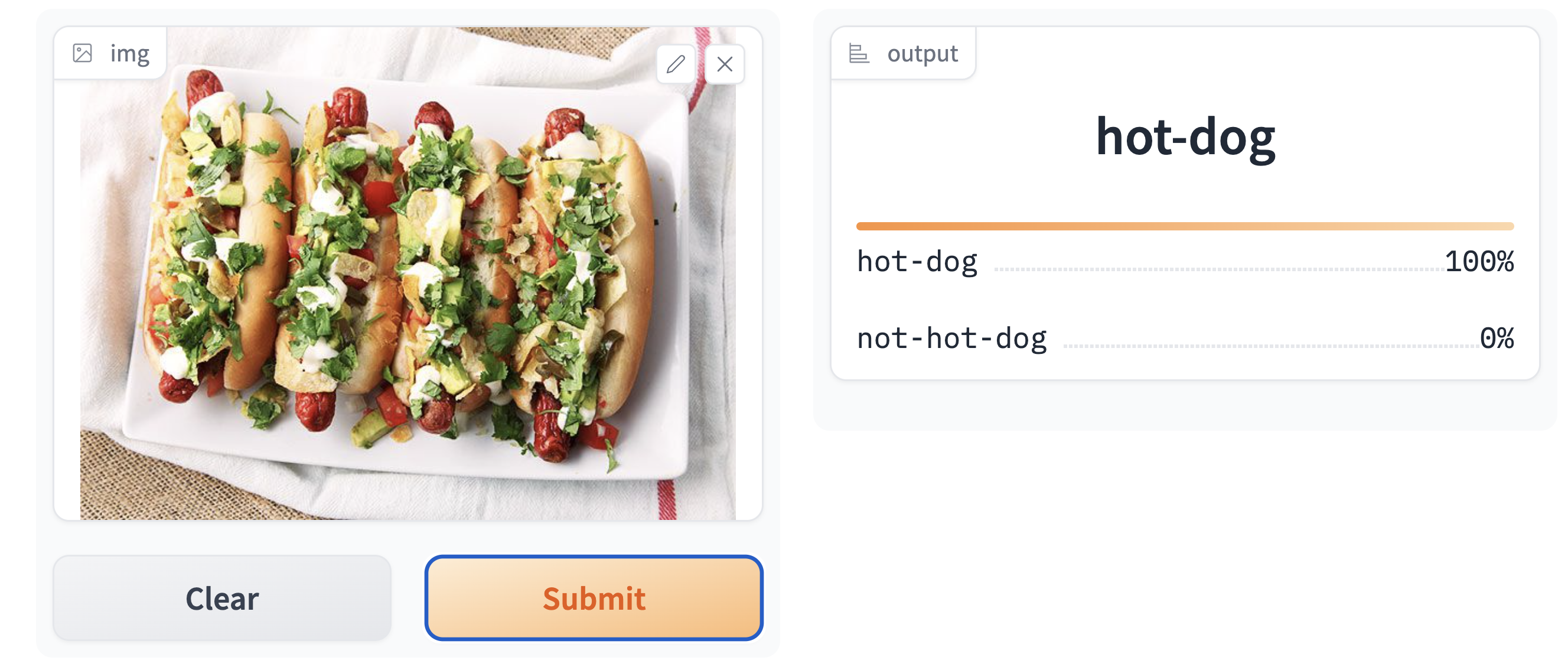 Not Hot Dog Results